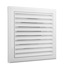 Vents 100mm White Fixed Blade Vent Grille with Fly Mesh