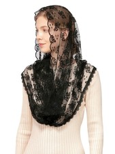 Embroidered Lace Chapel Veil Infinity Mantilla Veils Catholic Church veil Lat...