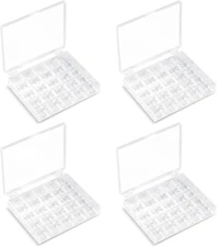 Opret 25 Slots Bobbin Organizer, Transparent Plastic Bobbin Case, Empty Spools 