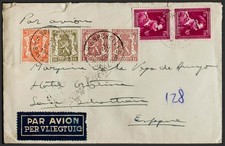 Belgium. Cover Yvert 419, 420, 428(2), 715(2). 1946. 5 Cts Orange, 10 Cts Olive