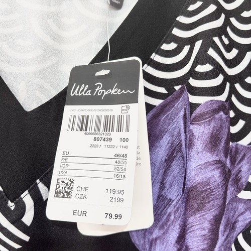 Ulla Popken Kaftan Midikleid Gr. UK 20/22 Blumen Abstrakt Strand Cover Up - Bild 9 von 12