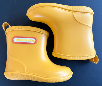 Tree Grandpa Rain Boots Toddler Size 13 Yellow Waterproof Unisex Rain Boots