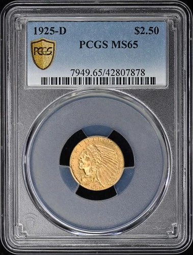 1925-D $2.50 Indian Head PCGS MS65