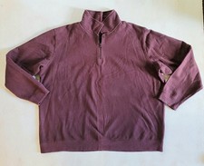 Croft  Barrow Men's XXL Purple 1/4 Zip Pullover Fleece Long Sleeve Sweatshirt