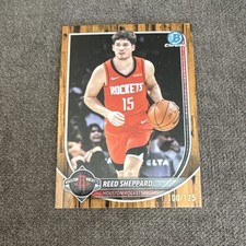 Topps Wood Parallel Reed Sheppard #178 Houston Rockets 2025-26 Serial /125