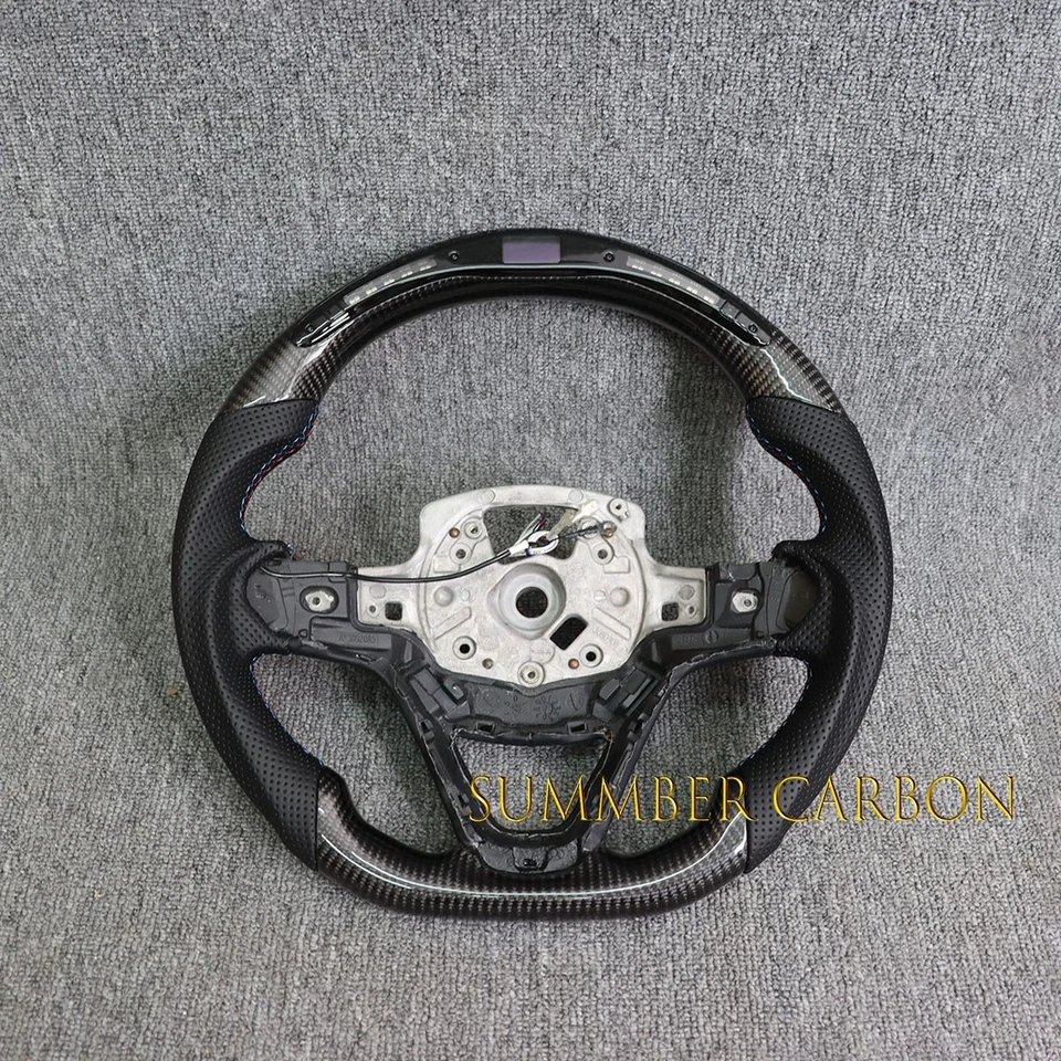 Volante de fibra de carbono real LED RPM compatível com BMW I8 2014-2024 - Imagem 2 de 4