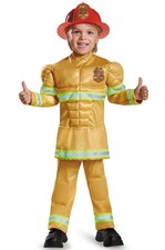 Brand New Fireman Muscle Firefighter Toddler Costume