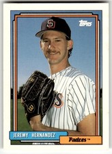 1992 Topps #211 Jeremy Hernandez San Diego Padres RC Baseball