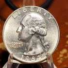 1964  Washington Quarter AU Plus Circulated  90% Silver 25c US Coin