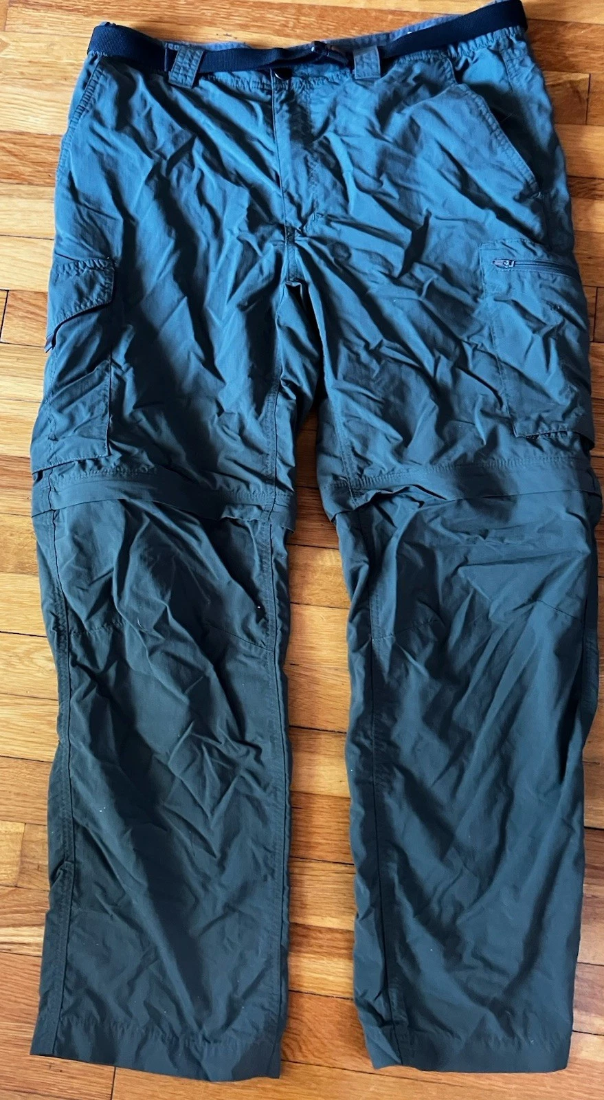 Columbia Men's Silver Ridge Convertible Pant Size 36x30 Green Belted Omni
