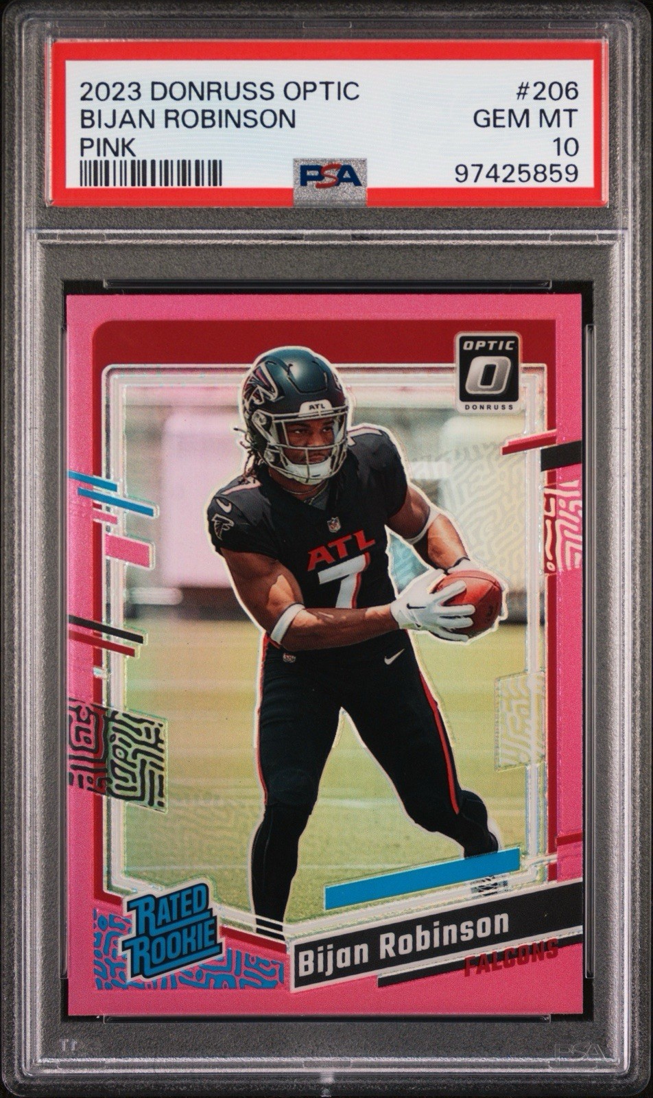 Bijan Robinson Panini Donruss Optic #206 Pink