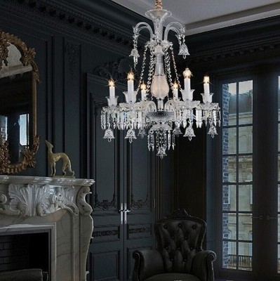 6 Head Modern Crystal Chandelier French Pendant Lamp Luxury Hanging Light
