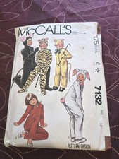 McCall's 7132 Children's Animal Costume Sewing Pattern Vintage Original Size 10