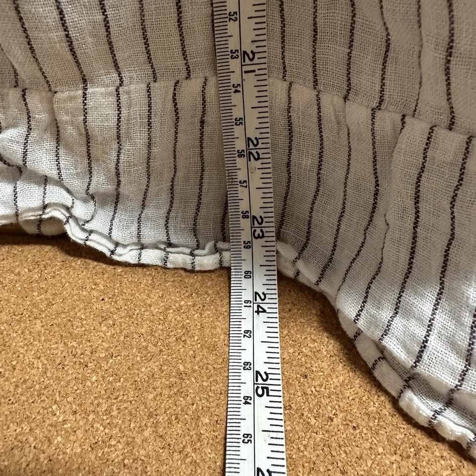 Worthier Top Womens S To M White Striped 100% Linen Tunic Peasant Flowy Tiered - image 4 of 4