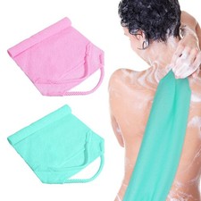 2 Pcs Exfoliating Back Scrubber with Handles Back Wash Cloth for Shower