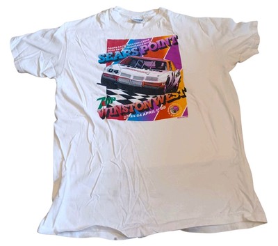 Vtg 1988 Sears Point Raceway 7-Up Winston West T-Shirt Hanes Beefy T XL
