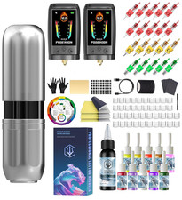 Professional Cordless Tattoo Machine Kit with Needles, Ink  Batteries