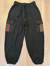 Gucci Cotton Jersey Jogging Cargo Pants with Web sweatpants black sz L