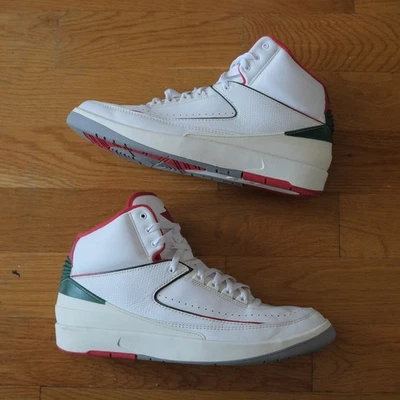 Jordan Air Jordan 2 White Red Green Christmas High Top Sneaker 13 DR8884-101 - Bild 1 von 4