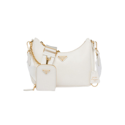 Prada Re-Edition 2005 Saffiano Leather Shoulder Bag White