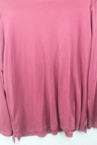 Quacker Factory Long Sleeve Pullover Top-XL-Rhinestones-Boho-Burgundy - Picture 11 of 12