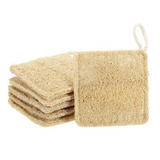 6Pcs Natural Loofah Kitchen Sponge, 4.3''x4.3'' Loofah Sponge for Dishes