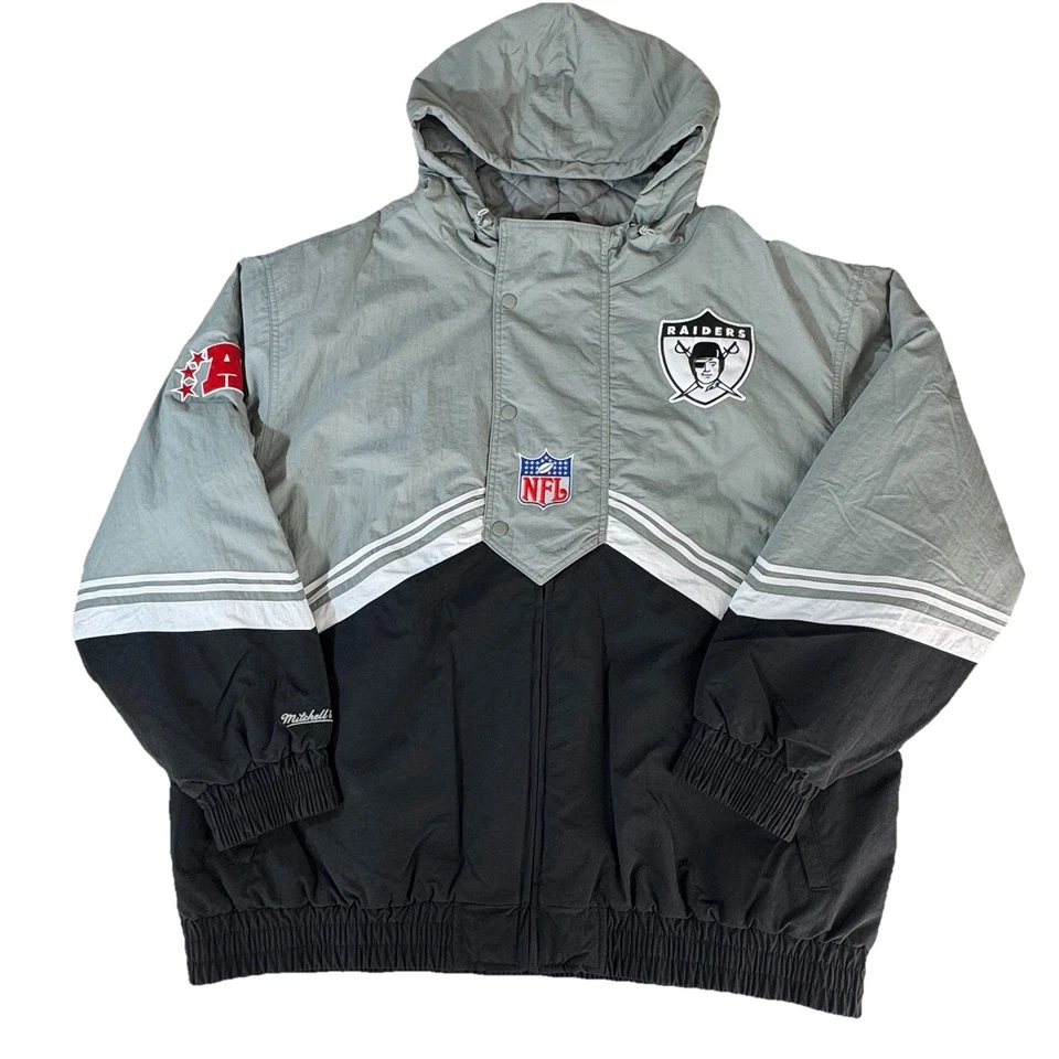 Mitchell & Ness OAKLAND Raiders Chaqueta retro para hombre 2XL NWT NFL Retro Foto 4 de 4