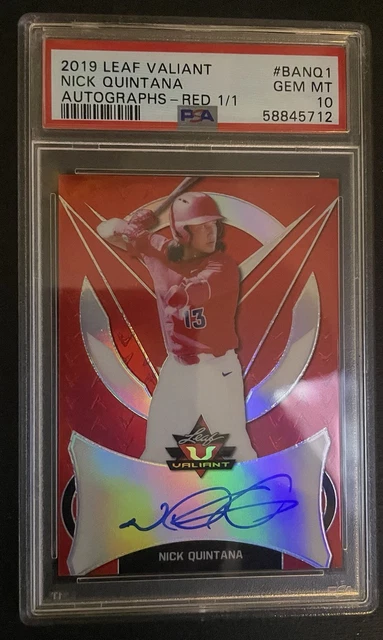 2019 Leaf Valiant - Nick Quintana #BANQ1 Autographs Red 1/1 PSA 10 GEM MINT