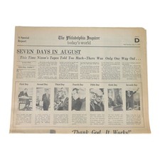 Philadelphia Inquirer August 11, 1974 Nixon Special Report &ldquo;Seven Days in August