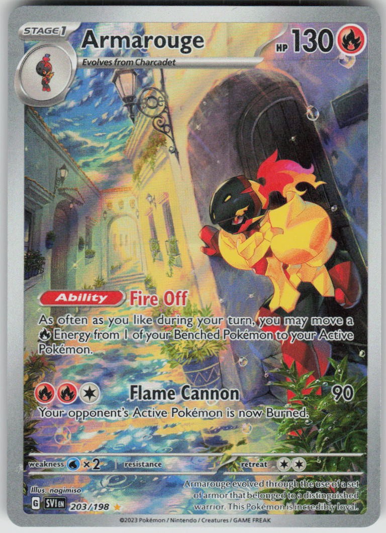 Pokemon Armarouge 203/198 Scarlet & Violet Base Set Illustration Rare NM