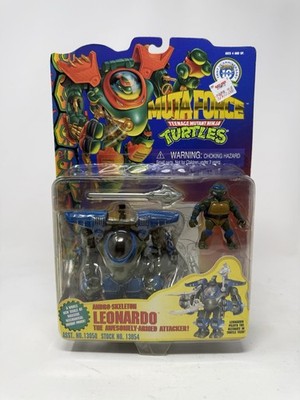 Playmates TMNT Muta Force Andro-Skeleton Leonardo Action Figure On Card Complete