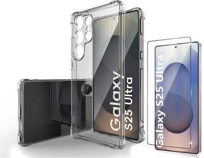 LITTLE BOUTIK Coque Pour Samsung Galaxy S25 Ultra Silicone Transparente Angles Renforces + Ver