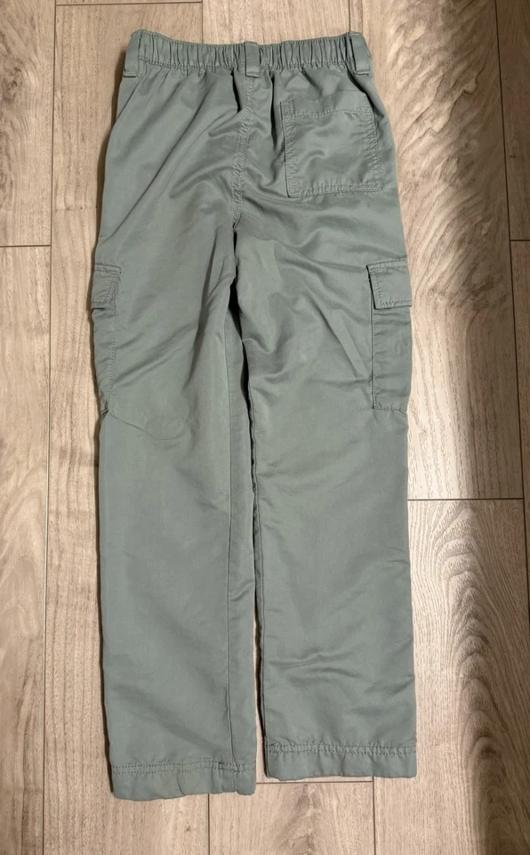 Pantalones cargo Abercrombie niños niñas pierna ancha verde talla 9/10 cintura larga ajustable Foto 3 de 4