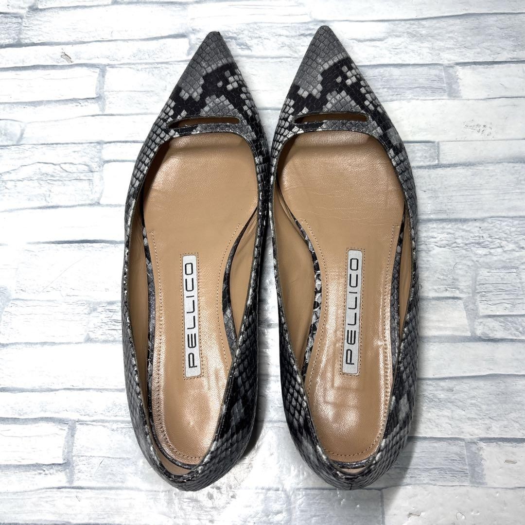 PELLICO Anelli Python flat shoes gray 23cm - image 5