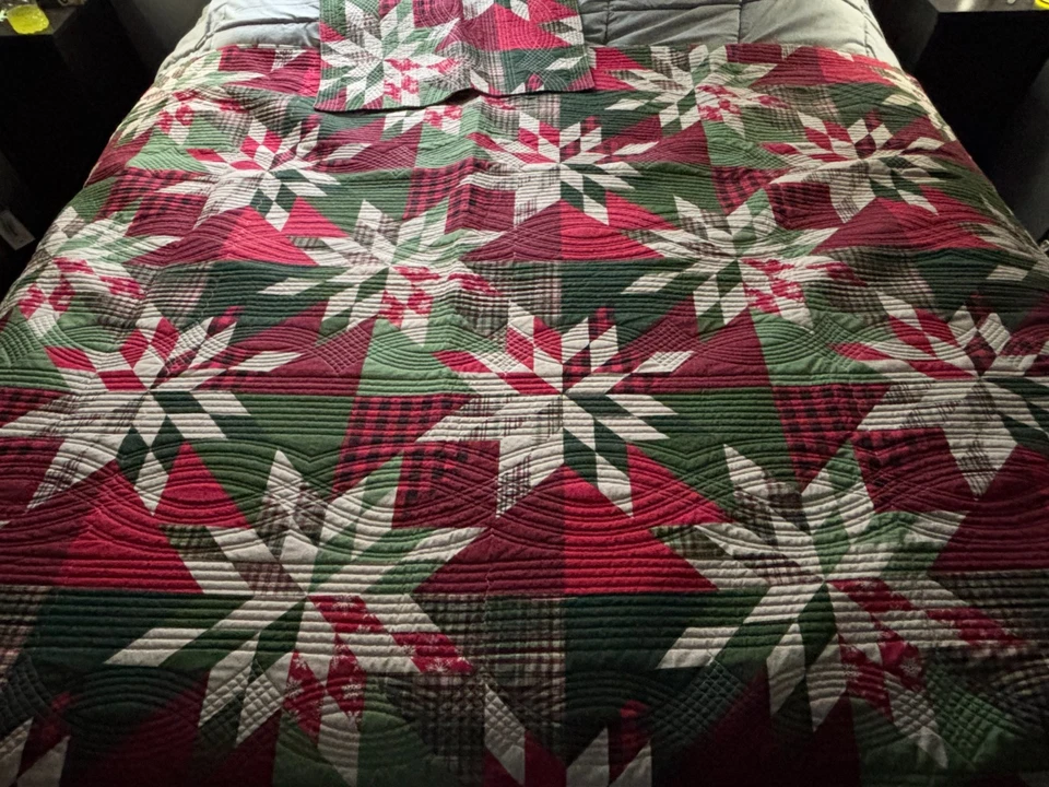 NUEVO Juego de cama edredón reversible a cuadros Buffalo DOBLE colcha Navidad Lodge + farsa Foto 4 de 4