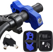 Motorcycle Handlebar Lock Theft Heavy Duty Brake Lever Parking Security Blue