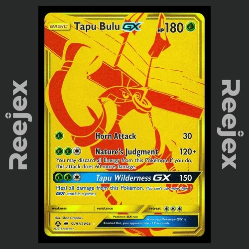 Tapu Bulu GX - SV91/SV94 - Secret Rare - Hidden Fates Shiny Vault - NM/M