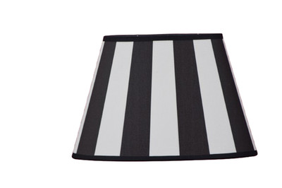 Kleiner Chintz-Lampenschirm *oval konisch* off-white/schwarz 20cm , E27(E14)