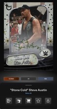 DIGITAL TOPPS WWE SLAM Steve Austin RETRO 26 ICONIC WHITE SIGNATURE Read