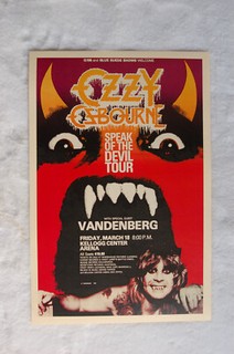 Ozzy Osbourne Concert Tour Poster 1983 Battle Creek Michigan