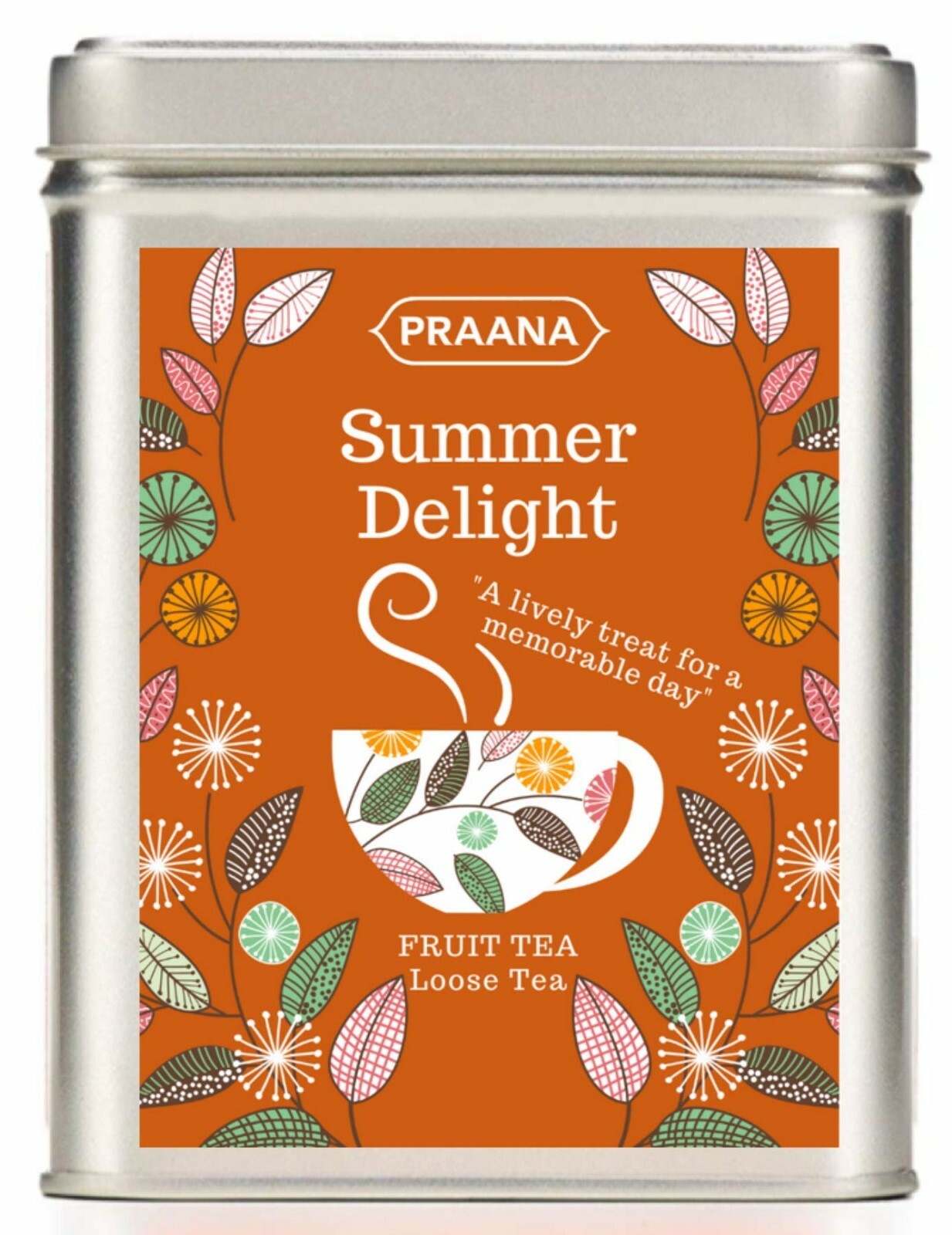 PRAANA TEA - Summer Delight Fruit Tea (Tisane) - Gift Tin 100g