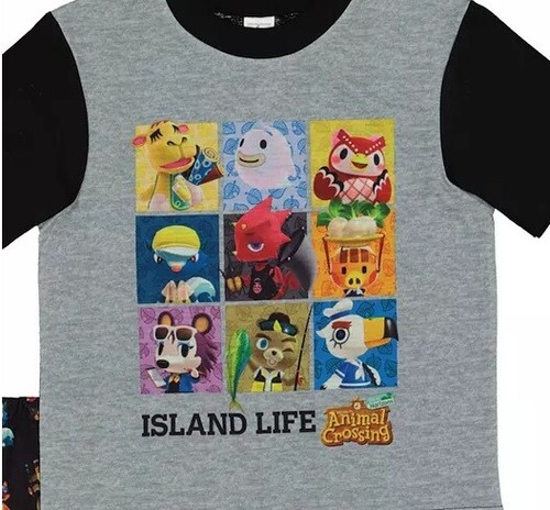 ANIMAL Crossing Pajamas Boys size 6 NEW Shirt Shorts 3 piece Set NWT 2 Shirts - Picture 5 of 6