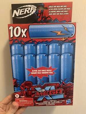 NERF Mega XL 10-Dart Refills Largest Darts Ever Works with all Mega XL Blasters
