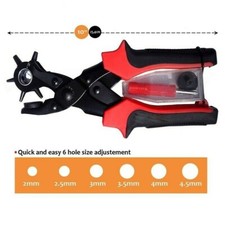 Tournant Cuir Trou Pince Poinçon 6 Tailles Perforateur Outil pour Ceinture