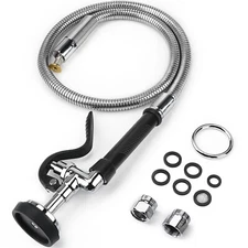 Commercial Sink Sprayer Valve with Hose: iVIGA 45" Flexible Stainless Steel Hose