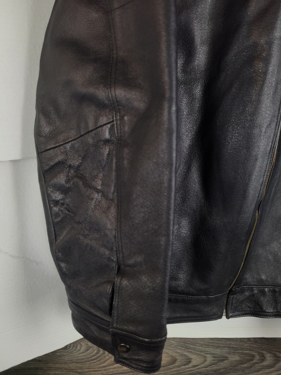 R&O Mens Size 3XLT 100% Leather Jacket Coat Black *Body R&O Mens Size 3XLT 100% Leather Jacket Coat Black *Body