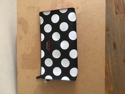 SEPHORA ROGUE COSMETIC CASE IN BLACK WITH WHITE POLKA DOTS ( CASE ONLY)
