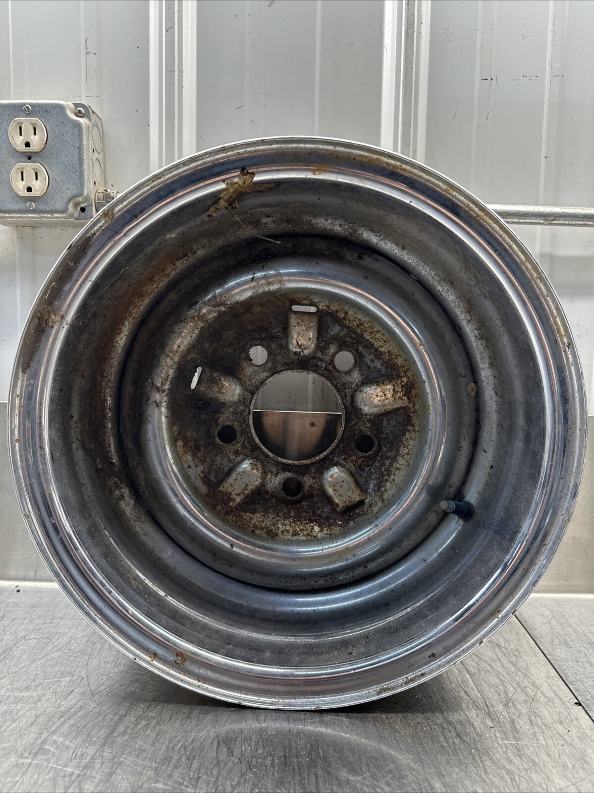 1949-1954 Pontiac Chrome 14x6 5 Lug Wheel Rim Vintage Original