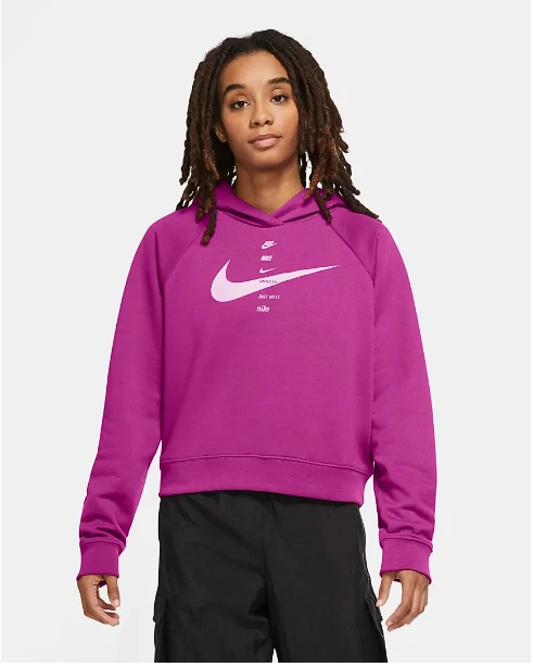 mostrador caldera Pensativo Women&#039;s Nike Sportswear Swoosh Cropped Pullover Hoodie XL Beyond Pink  Printed | eBay