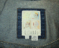 Gitano Vintage Women Jeans Jacket With Shoulder Pads Rare Amazing Size L Large